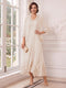 A-Line/Princess V-Neck 3/4 Sleeves Ankle-Length Mother of the Bride Dresses with Jacket & Applique
