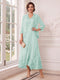 A-Line/Princess V-Neck 3/4 Sleeves Ankle-Length Mother of the Bride Dresses with Jacket & Applique