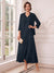 A-Line/Princess V-Neck 3/4 Sleeves Ankle-Length Mother of the Bride Dresses with Jacket & Applique
