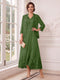 A-Line/Princess V-Neck 3/4 Sleeves Ankle-Length Mother of the Bride Dresses with Jacket & Applique