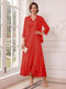 A-Line/Princess V-Neck 3/4 Sleeves Ankle-Length Mother of the Bride Dresses with Jacket & Applique
