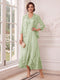 A-Line/Princess V-Neck 3/4 Sleeves Ankle-Length Mother of the Bride Dresses with Jacket & Applique