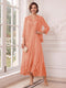 A-Line/Princess V-Neck 3/4 Sleeves Ankle-Length Mother of the Bride Dresses with Jacket & Applique