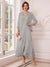 A-Line/Princess V-Neck 3/4 Sleeves Ankle-Length Mother of the Bride Dresses with Jacket & Applique