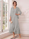 A-Line/Princess V-Neck 3/4 Sleeves Ankle-Length Mother of the Bride Dresses with Jacket & Applique