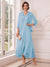 A-Line/Princess V-Neck 3/4 Sleeves Ankle-Length Mother of the Bride Dresses with Jacket & Applique