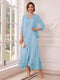 A-Line/Princess V-Neck 3/4 Sleeves Ankle-Length Mother of the Bride Dresses with Jacket & Applique