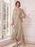 A-Line/Princess V-Neck 3/4 Sleeves Ankle-Length Mother of the Bride Dresses with Jacket & Applique