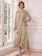 A-Line/Princess V-Neck 3/4 Sleeves Ankle-Length Mother of the Bride Dresses with Jacket & Applique