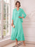 A-Line/Princess V-Neck 3/4 Sleeves Ankle-Length Mother of the Bride Dresses with Jacket & Applique