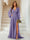 A-Line/Princess V-Neck Long Sleeves Floor Length Bridesmaid Dresses with Split Side