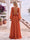 A-Line/Princess Long Sleeves V-Neck Floor Length Bridesmaid Dresses with Split Side