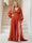 A-Line/Princess V-Neck Long Sleeves Floor Length Plus Size Bridesmaid Dresses with Split Side