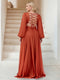 A-Line/Princess V-Neck Long Sleeves Floor Length Bridesmaid Dresses with Split Side