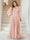 A-Line/Princess V-Neck Long Sleeves Floor Length Plus Size Bridesmaid Dresses with Split Side