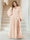 A-Line/Princess V-Neck Long Sleeves Floor Length Plus Size Bridesmaid Dresses with Split Side