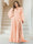 A-Line/Princess V-Neck Long Sleeves Floor Length Plus Size Bridesmaid Dresses with Split Side
