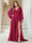 A-Line/Princess V-Neck Long Sleeves Floor Length Plus Size Bridesmaid Dresses with Split Side