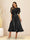 A-Line/Princess V-Neck Puffy Sleeves Tea-Length Evening Dresses