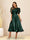 A-Line/Princess V-Neck Puffy Sleeves Tea-Length Evening Dresses