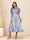 A-Line/Princess V-Neck Puffy Sleeves Tea-Length Evening Dresses