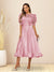 A-Line/Princess V-Neck Puffy Sleeves Tea-Length Evening Dresses