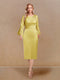 Sheath/Column Scoop Long Sleeves Evening Dresses with Appliques