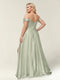 A-Line/Princess One-Shoulder Sleeveless Long Plus Size Bridesmaid Dresses with Split Side