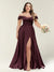 A-Line/Princess One-Shoulder Sleeveless Long Plus Size Bridesmaid Dresses with Split Side