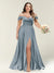 A-Line/Princess One-Shoulder Sleeveless Long Plus Size Bridesmaid Dresses with Split Side
