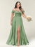 A-Line/Princess One-Shoulder Sleeveless Long Plus Size Bridesmaid Dresses with Split Side