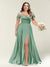 A-Line/Princess One-Shoulder Sleeveless Long Plus Size Bridesmaid Dresses with Split Side