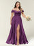 A-Line/Princess One-Shoulder Sleeveless Long Plus Size Bridesmaid Dresses with Split Side