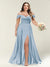 A-Line/Princess One-Shoulder Sleeveless Long Plus Size Bridesmaid Dresses with Split Side