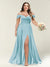 A-Line/Princess One-Shoulder Sleeveless Long Plus Size Bridesmaid Dresses with Split Side