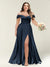 A-Line/Princess One-Shoulder Sleeveless Long Plus Size Bridesmaid Dresses with Split Side