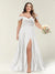 A-Line/Princess One-Shoulder Sleeveless Long Plus Size Bridesmaid Dresses with Split Side
