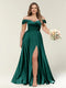 A-Line/Princess One-Shoulder Sleeveless Long Plus Size Bridesmaid Dresses with Split Side