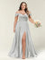 A-Line/Princess One-Shoulder Sleeveless Long Plus Size Bridesmaid Dresses with Split Side