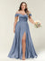 A-Line/Princess One-Shoulder Sleeveless Long Plus Size Bridesmaid Dresses with Split Side