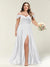 A-Line/Princess One-Shoulder Sleeveless Long Plus Size Bridesmaid Dresses with Split Side