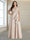 A-Line/Princess Scoop 3/4 Sleeves Floor-Length Plus Size Evening Dresses with Appliques