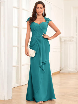 Sheath/Column Sweetheart Floor-Length Mother of the Bride Dresses With Ruffles