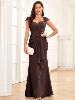Sheath/Column Sweetheart Floor-Length Mother of the Bride Dresses With Ruffles