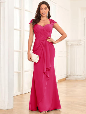 Sheath/Column Sweetheart Floor-Length Mother of the Bride Dresses With Ruffles