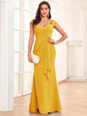 Sheath/Column Sweetheart Floor-Length Mother of the Bride Dresses With Ruffles