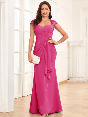 Sheath/Column Sweetheart Floor-Length Mother of the Bride Dresses With Ruffles