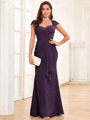 Sheath/Column Sweetheart Floor-Length Mother of the Bride Dresses With Ruffles