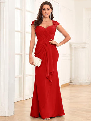 Sheath/Column Sweetheart Floor-Length Mother of the Bride Dresses With Ruffles