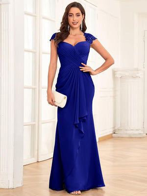 Sheath/Column Sweetheart Floor-Length Mother of the Bride Dresses With Ruffles